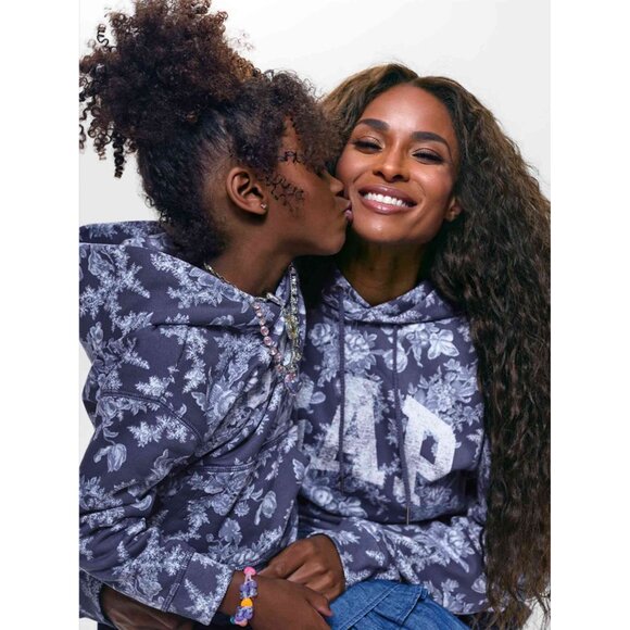 GAP x LoveShackFancy Blue Floral Hoodie Sweatshirt Size 2 Years NEW - Picture 4 of 4